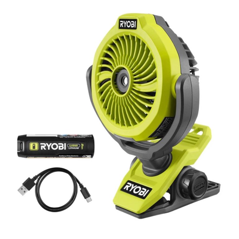  Ryobi USB Lithium Misting Fan Kit