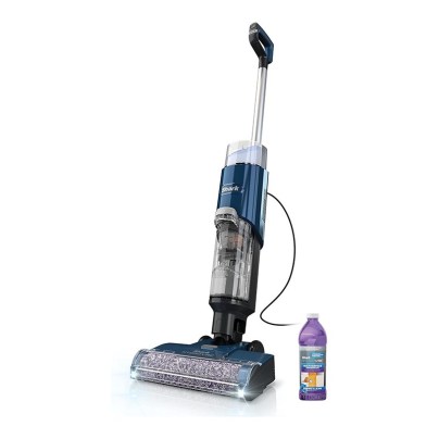 Teal Shark WD101 HydroVac XL hardwood floor cleaner on white background