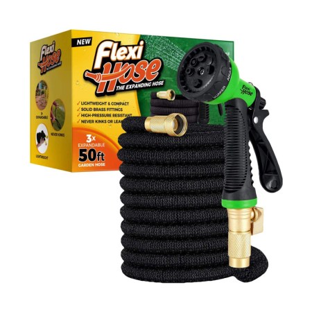 Flexi Hose with 8 Function Nozzle, Lightweight Hose