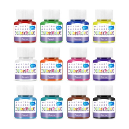 B BEARALS Glass Paint, Stained Glass Paint 12 colors