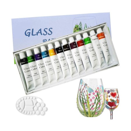Magicdo Stained Glass Paint with Palette,Transparent