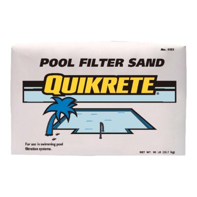 Quikrete Pool Filter Sand on a white background
