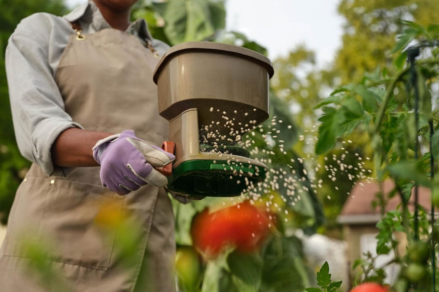 a person using one of the options from the best slug killer