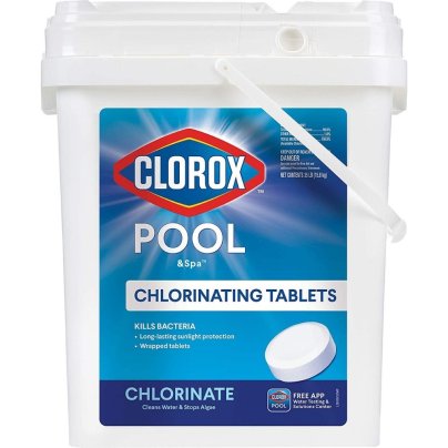 The Clorox Pool&Spa Chlorinating Tablets on a white background