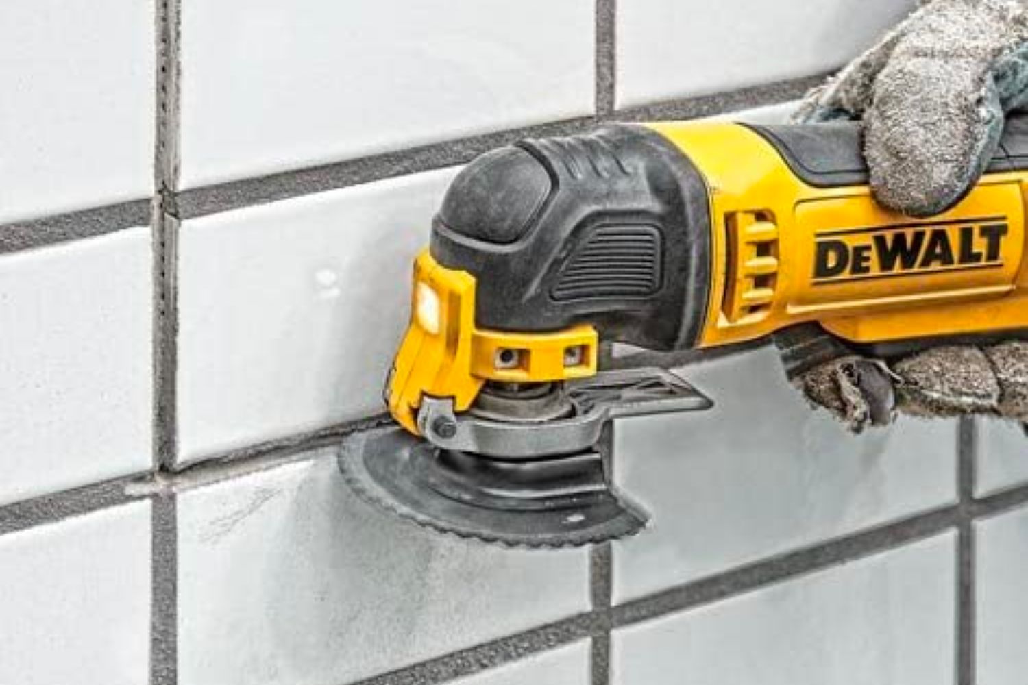 The best oscillating tool blade option in use on tile grout