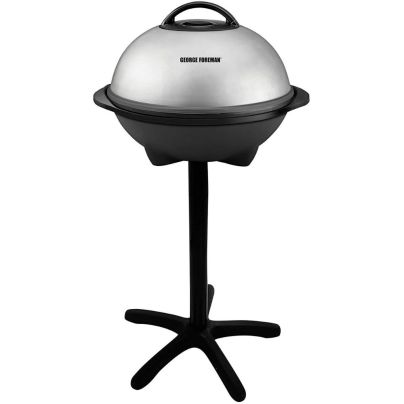 The George Foreman GGR50B Indoor/Outdoor Electric Grill on a white background.