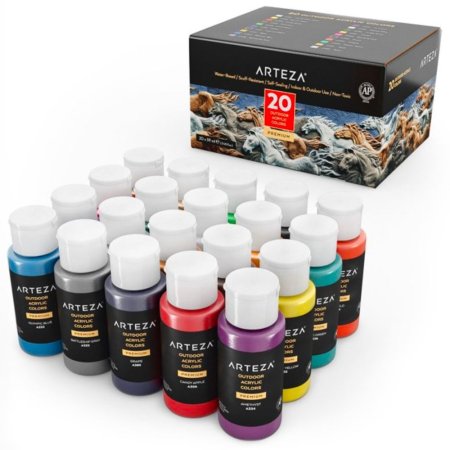  The Best Paint for Glass Option: Arteza Craft Acrylic Paint, Set of 20 Colors, 2oz