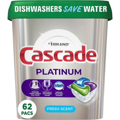 The Best Dishwasher Detergents for Hard Water Option: Cascade Platinum Fresh Scent ActionPacs