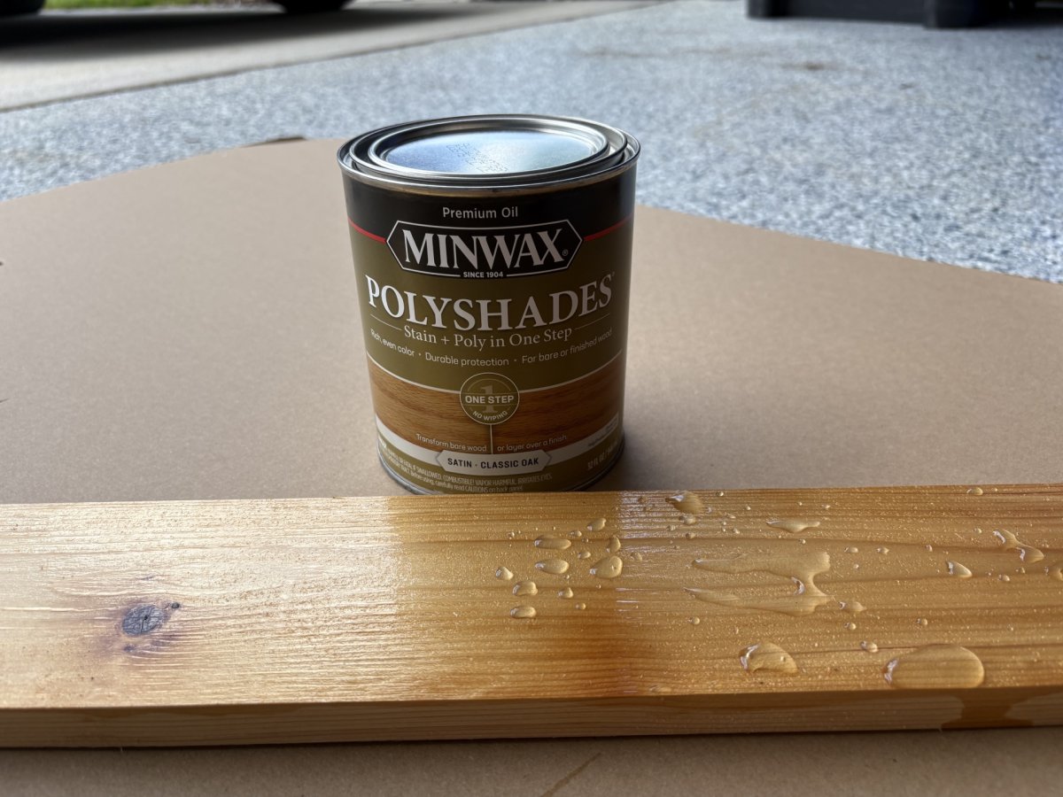 Minwax cedar stain waterbead