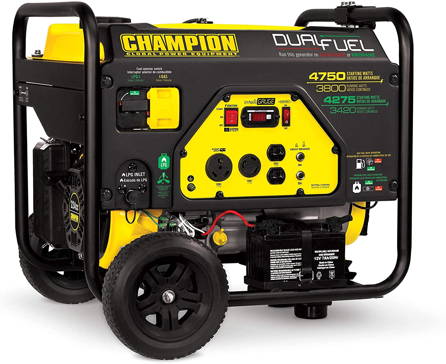 The Champion Power Equipment portable generator is on a white background.