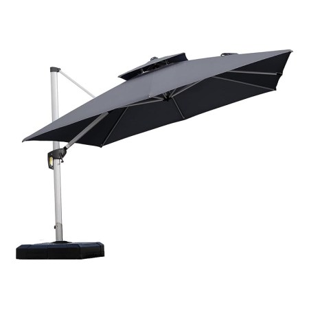 Purple Leaf Double-Top 360 Degree Cantilever Umbrella