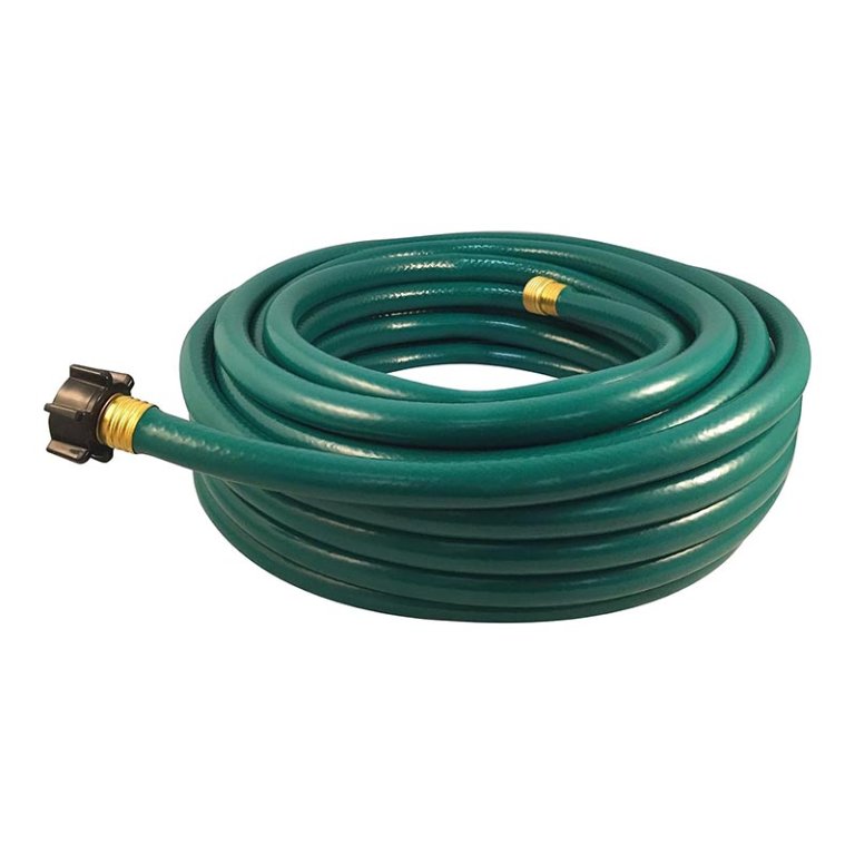 Green Flexon Light-Duty Lawn & Garden Hose coiled on white background