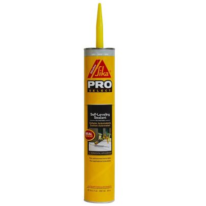 A yellow tube of Sikaflex Self-Leveling Sealant on a white background.