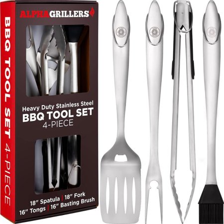  Alpha Grillers Grill Set Heavy-Duty BBQ Accessories on white background
