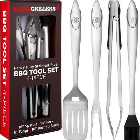 Alpha Grillers Heavy Duty BBQ Grilling Tools Set 