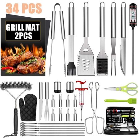  Taimasi 34-Piece BBQ Grill Accessories Tools Set on white background