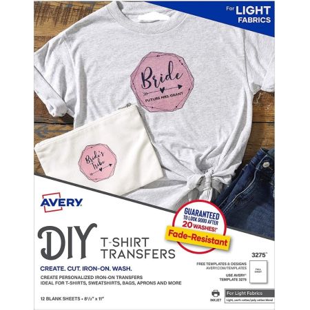AVERY T-Shirt Transfer Sheets, Clear