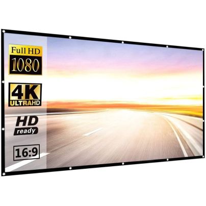 The Best Projector Screen Option: P-JING 120 inch 16:9 HD Foldable Projector Screen