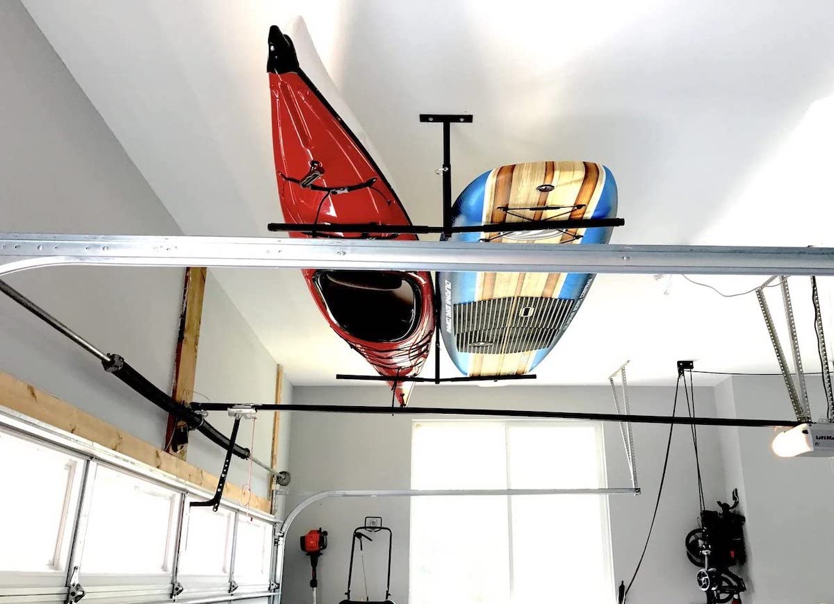 Diy Kayak Hoist Kayak Hangers Garage Ceiling Garage Ceiling