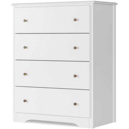 HOMECHO Dresser with 4 Drawers, White