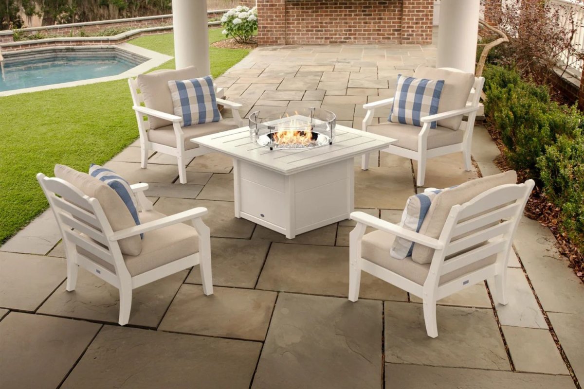 Savannah 5-Piece Deep Seating Set with Fire Pit Table