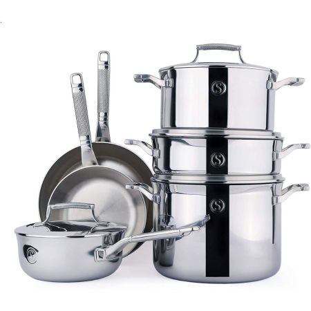 SAVEUR SELECTS 10-piece Stainless Steel Cookware Set