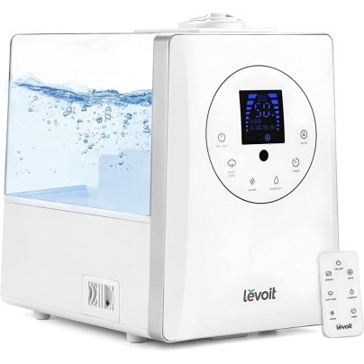 Levoit LV600HH Hybrid Ultrasonic Humidifier with remote on a white background