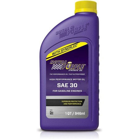  Bottle of Royal Purple 01030 API-Licensed SAE 30 Synthetic Oil on a white background