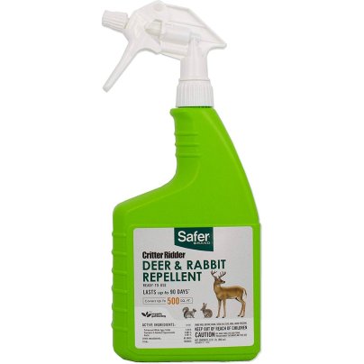 Bottle of Safer Brand Critter Ridder Rabbit Repellent spray