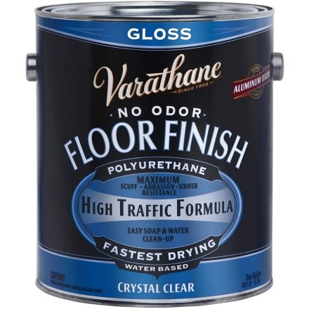 Can of Varathane High-Traffic Clear Gloss Polyurethane on a white background