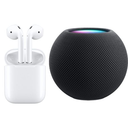 Apple AirPods with Charging Case and HomePod mini