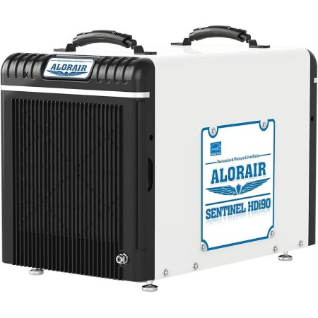  The AlorAir 198-PPD Basement/Crawl Space Dehumidifier on a white background.