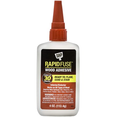 Best Glue for MDF Options: DAP 00157 4 oz Rapid Fuse Fast Curing Wood Adhesive