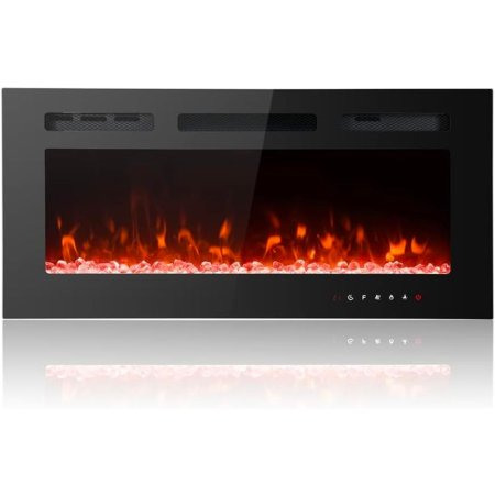  The Maxhonor Electric Fireplace Heater With Remote on a white background.