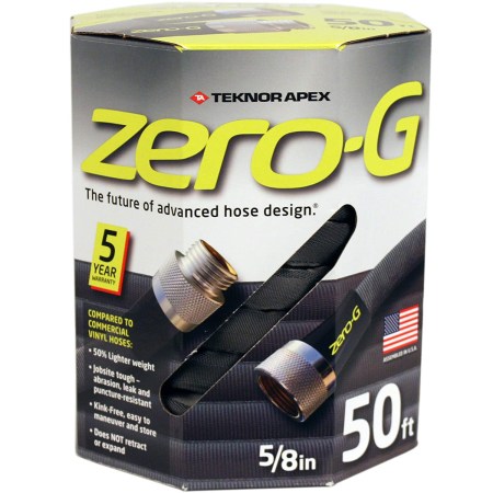 Zero-G ⅝-Inch by 50-Foot Black Aluminum Garden Hose