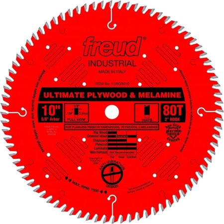  Freud 10-Inch Ultimate Plywood & Melamine Blade on a white background