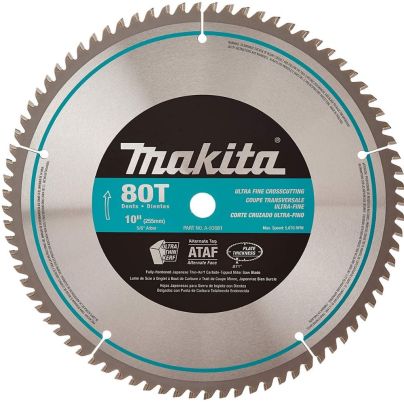 Makita A-93681 10-Inch 80-Tooth Miter Saw Blade on a white background