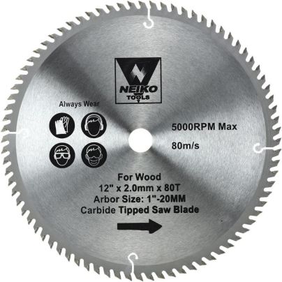 Neiko 10768A 12-Inch Carbide Saw Blade on a white background
