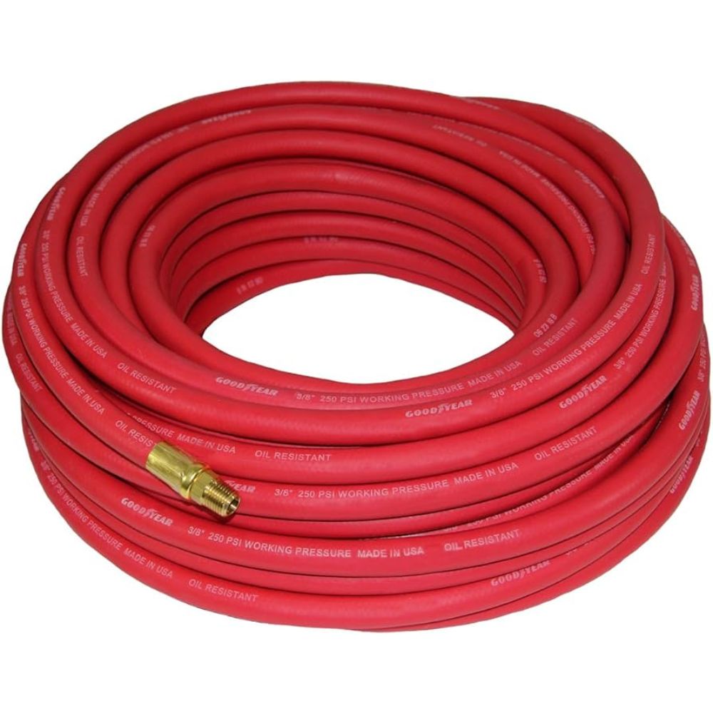 Goodyear ⅜-Inch 50-Foot Red Rubber Air Hose 
