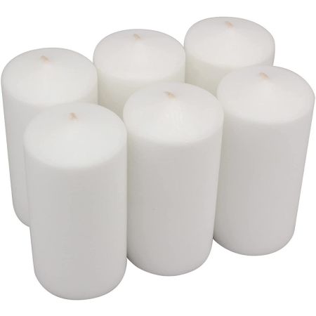 Stonebriar Tall 3x6 Inch Unscented Pillar Candles