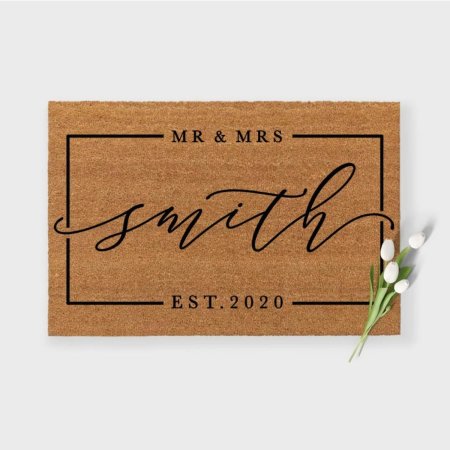  The Best Housewarming Gifts Option: shopHomeMaven Mr & Mrs Doormat