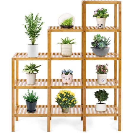 Costway Bamboo Shelf Plant Stand
