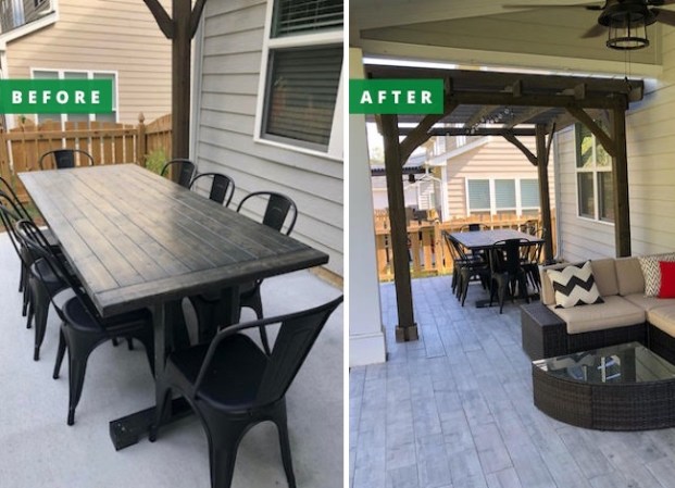 Before & After: A Drab Concrete Patio Becomes a Chic Outdoor Living Space