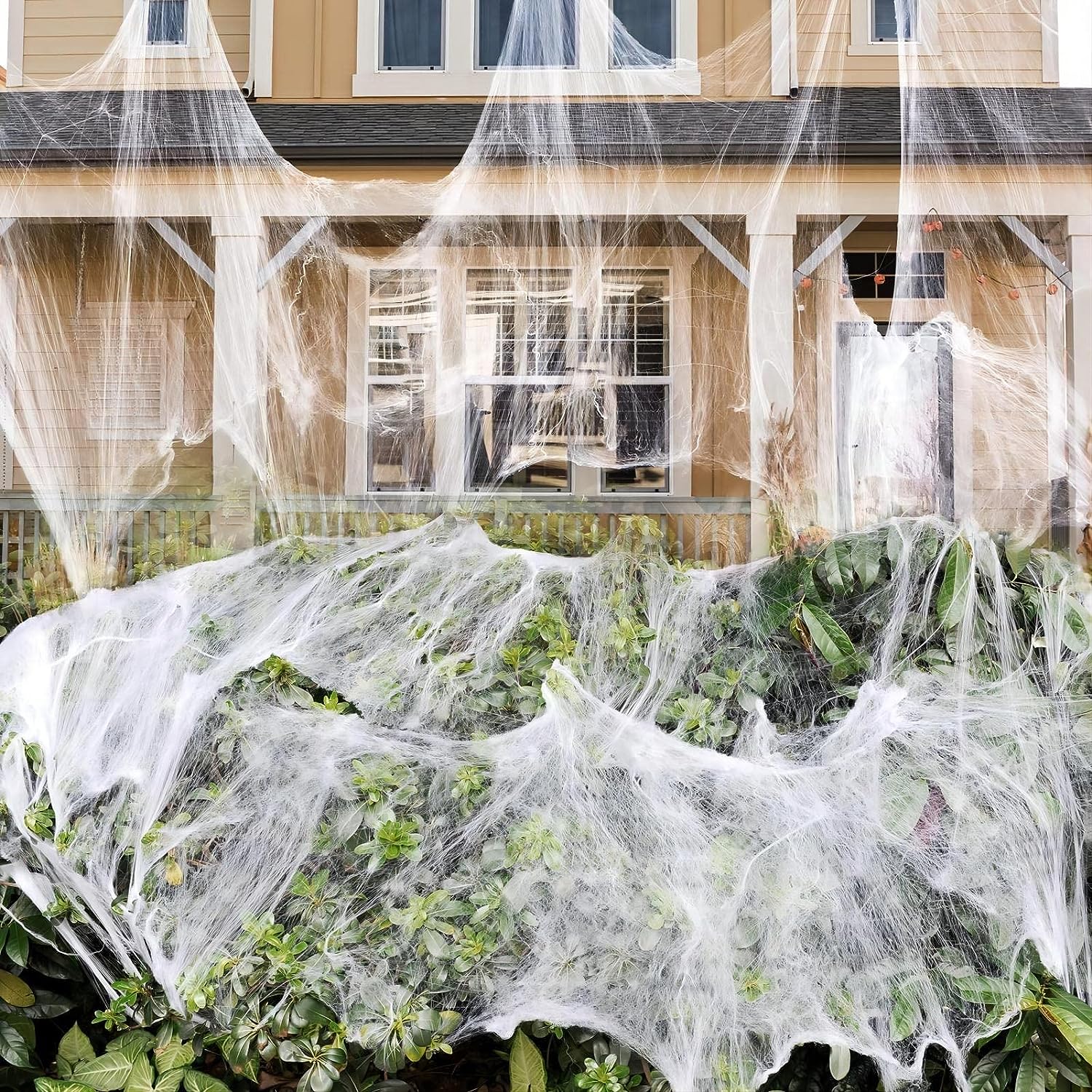 The Best Halloween Decorations: Stretchy Spiderwebs for the Yard