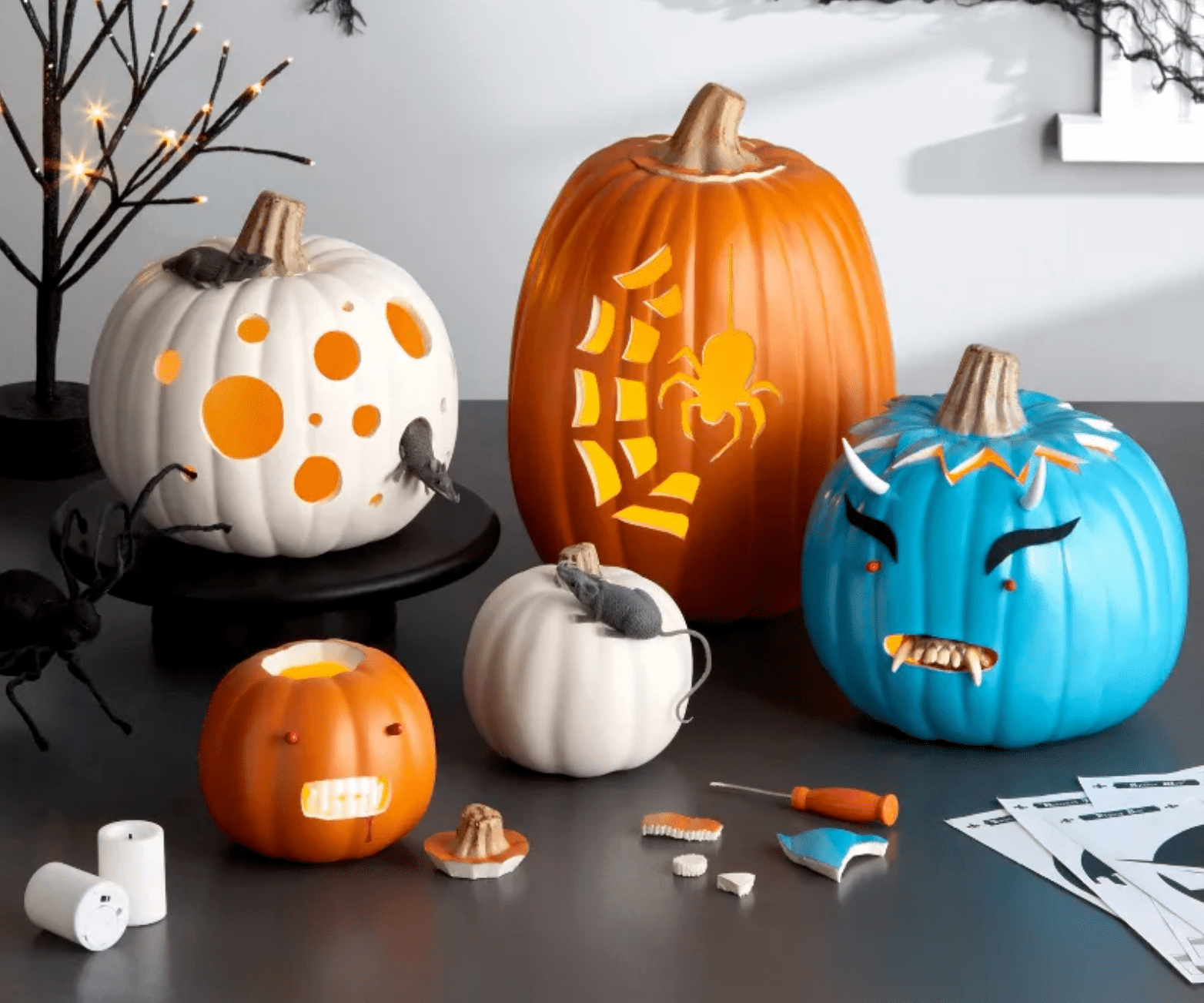 The Best Halloween Decorations Include Teal (Faux) Pumpkins