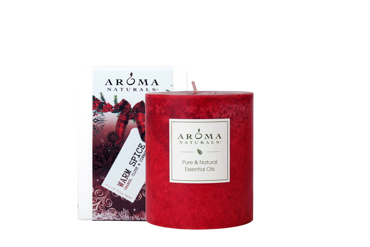 The Best Christmas Candle Option: Aroma Naturals Holiday Scented Pillar Candle, Warm Spice