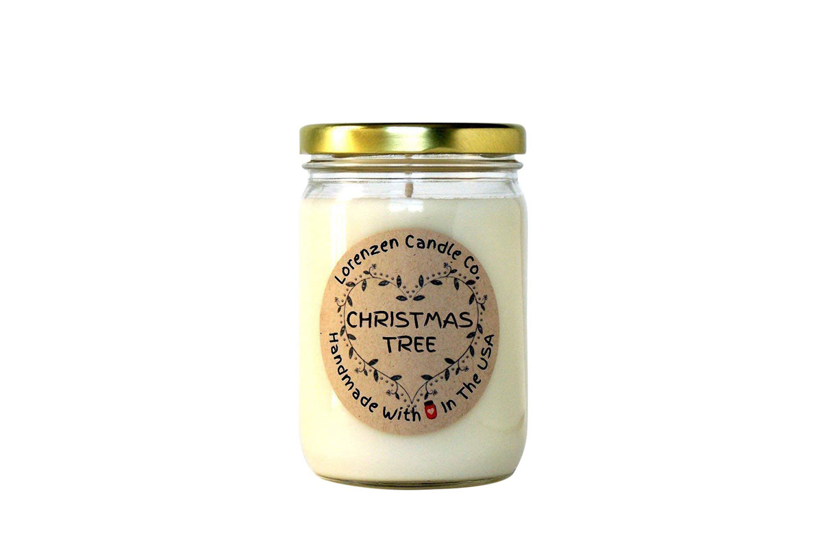 The Best Christmas Candle Option: Lorenzen Candle Co. Christmas Tree Soy Candle