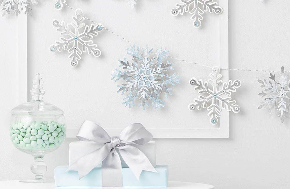 The Best Christmas Garland Option: Martha Stewart Die Cut Paper Snowflake Garland