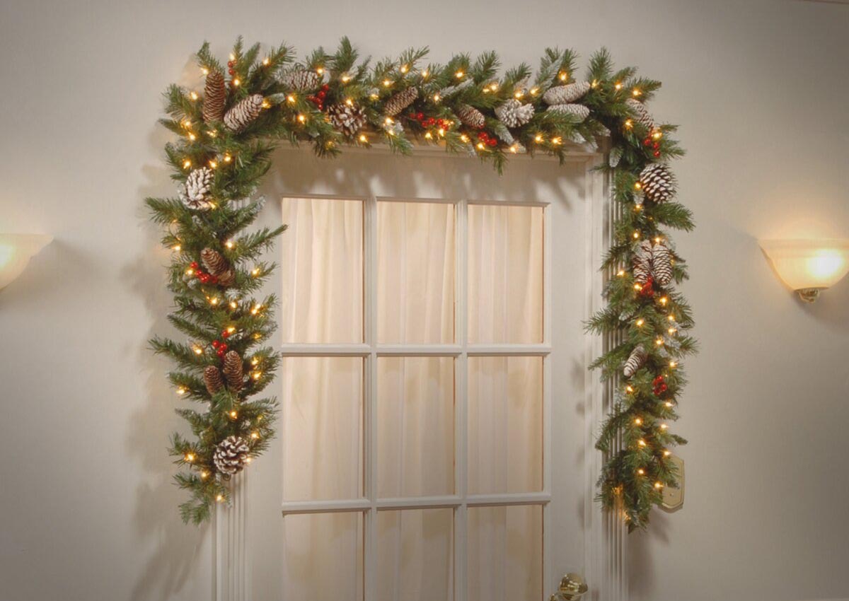 The Best Christmas Garland Option: Three Posts Frosted Berry Pre-Lit Garland