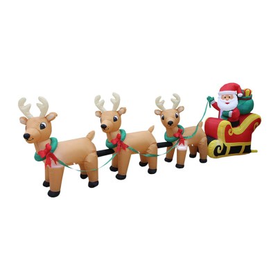 The BZB Goods Christmas Inflatable Santa Claus on Sleigh on a white background.